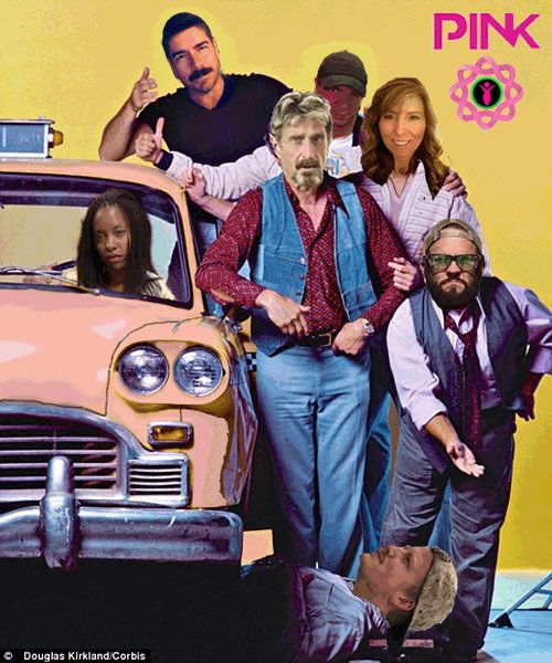 John McAfee's first tweet about Pink Taxi